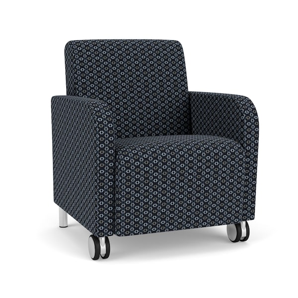 Lesro Siena Lounge Reception Guest Chair w/ Front Casters, 27 in W 29.5 in L 32.5 in H SN1101 - main